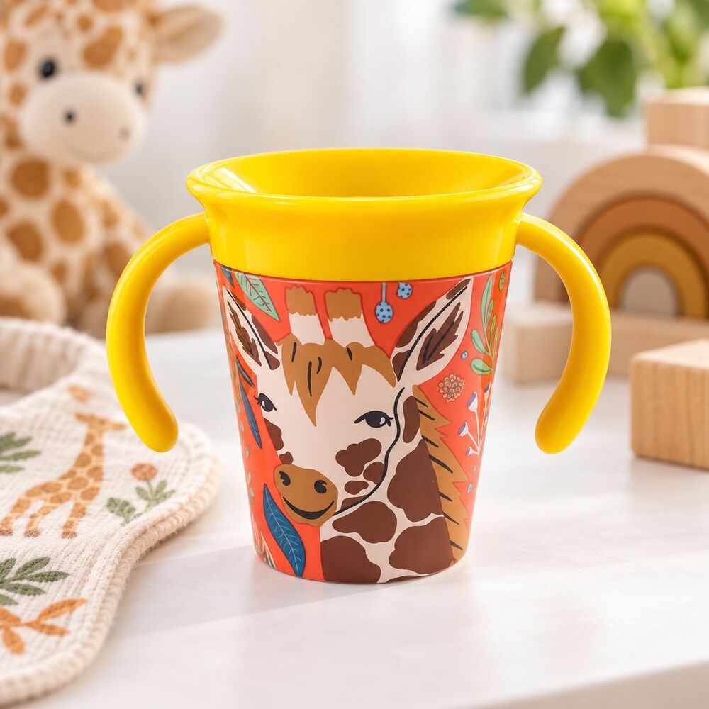 Munchkin Miracle 360 WildLove Giraffe Trainer Cup 6oz Yellow Handles 6M+